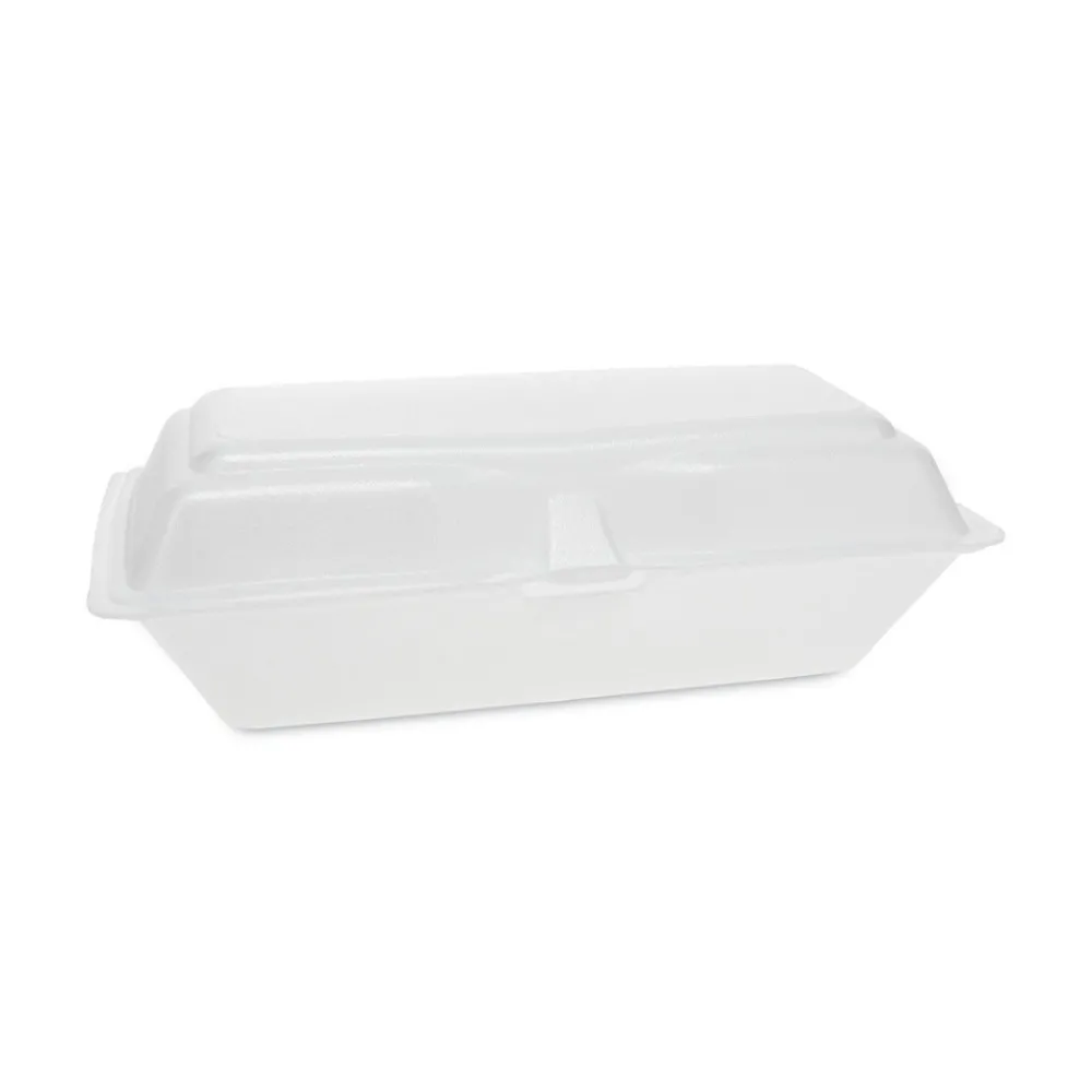 Best 9.75 in. x 5 in. x 3.25 in. Foam Hinged Lid Containers - White (560/Carton) Tabletop And Serveware