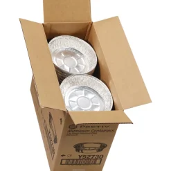 Best Y52730 7 in. Diameter x 1.53 in. h 24 oz Aluminum Take-Out Container - Silver (250/Carton) Tabletop And Serveware