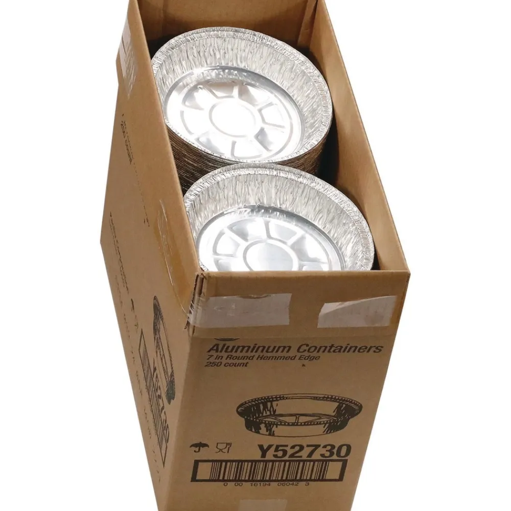 Best Y52730 7 in. Diameter x 1.53 in. h 24 oz Aluminum Take-Out Container - Silver (250/Carton) Tabletop And Serveware