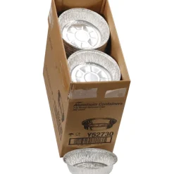 Best Y52730 7 in. Diameter x 1.53 in. h 24 oz Aluminum Take-Out Container - Silver (250/Carton) Tabletop And Serveware