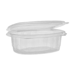 YCA910240000 EarthChoice 24 oz. Recycled PET Hinged Container - Clear (280/Carton) Tabletop And Serveware