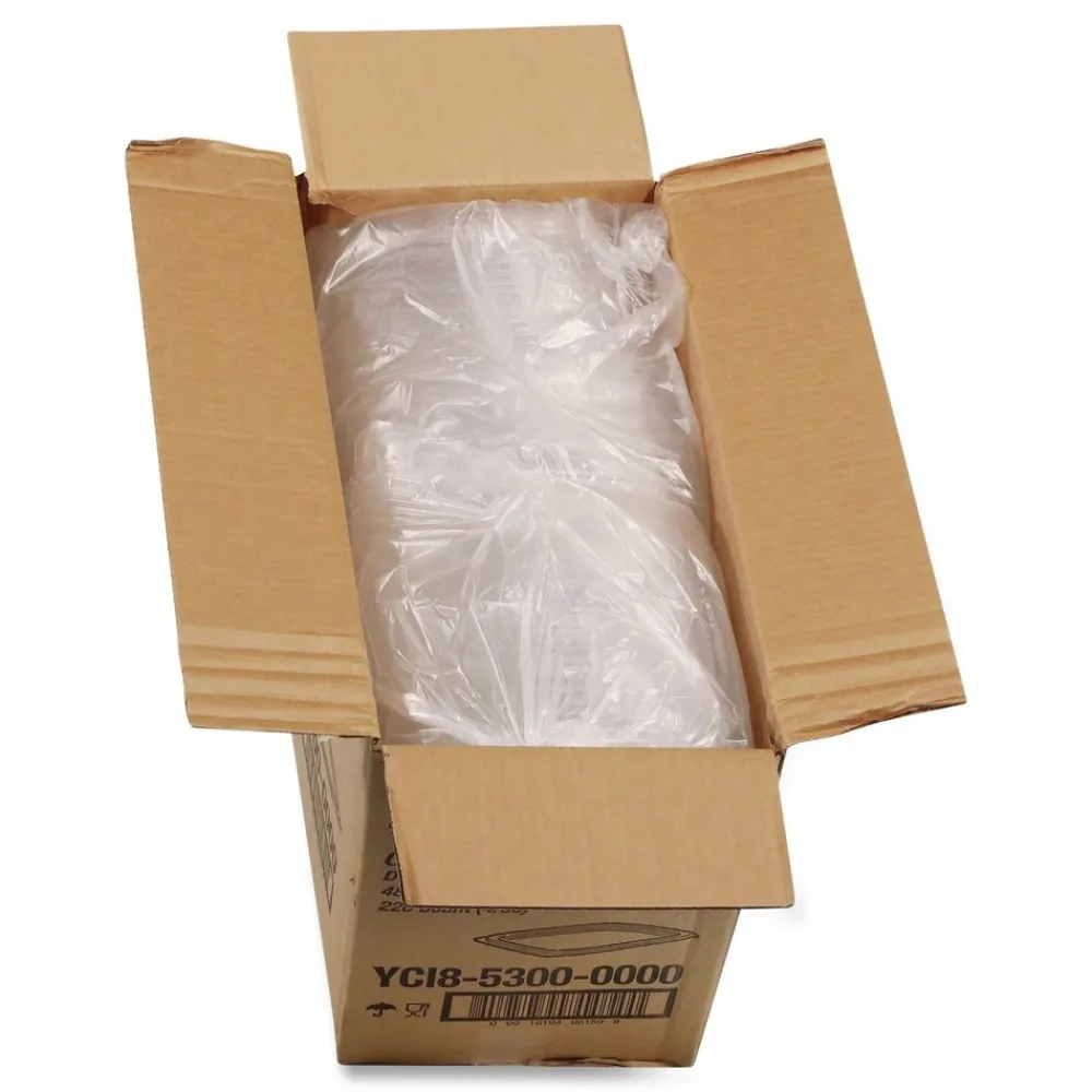 New YCI853000000 9 in. x 7.38 in. x 0.19 in., Deli Container Lid, Flat Lid For 3-Compartment 48/64 oz. Containers - Clear (220/Carton) Tabletop And Serveware