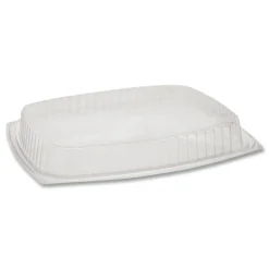 Hot YCI853010000 9 x 7.4 x 1 Showcase Deli Plastic Dome Lid for 3-Compartment 48/64 oz Containers - Clear (220/Carton) Tabletop And Serveware