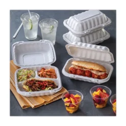 Online YCN808030000 EarthChoice SmartLock 8.31 in. x 8.35 in. x 3.1 in. Microwaveable MFPP 3-Compartment Hinged Lid Containers - White (200/Carton) Tabletop And Serveware