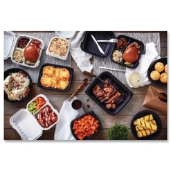 Clearance YCN806000000 EarthChoice SmartLock 6 in. x 6 in. x 3.1 in. Microwaveable MFPP Hinged Lid Containers - White (400/Carton) Tabletop And Serveware