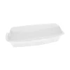 New YTH100980000 7.25 in. x 3 in. x 2 in. Single Tab Lock Hot Dog Foam Hinged Lid Containers - White (504/Carton) Tabletop And Serveware