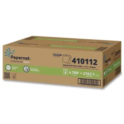 Online 410112 7.9 in. x 700 ft. 1-Ply HyTech Seas Hardwound Kraft Roll Towel - Brown (6/Carton) Cleaning & Janitorial Supplies