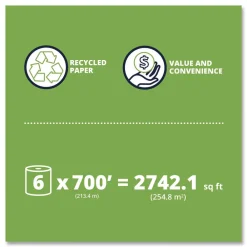 Online 410112 7.9 in. x 700 ft. 1-Ply HyTech Seas Hardwound Kraft Roll Towel - Brown (6/Carton) Cleaning & Janitorial Supplies