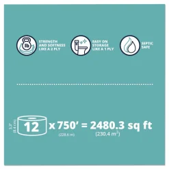 Best 3.3 in. x 750 ft. 1-Ply HyTech Seas Septic Safe Mini JRT - White (6/Carton) Cleaning & Janitorial Supplies