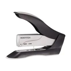 Spring-Powered Premium Heavy-Duty Stapler with 100-Sheet Capacity - Black/Silver Office Staplers & Punches