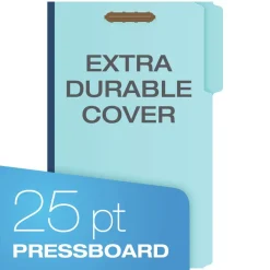 Heavy-Duty Pressboard Folders With Embossed Fasteners, Legal Size, Blue, 25/box Filing & Folders