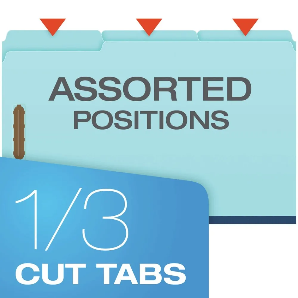 Heavy-Duty Pressboard Folders With Embossed Fasteners, Legal Size, Blue, 25/box Filing & Folders