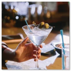 Hot 511181 5 in. PHA Marine Biodegradable Stir Straws - Ocean Blue (1000/Box, 6 Boxes/Carton) Tabletop And Serveware