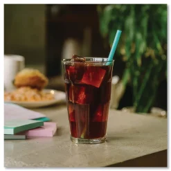 Sale 511178 7.75 in. PHA Wrapped Marine Biodegradable Straws - Ocean Blue (375/Box, 10 Boxes/Carton) Tabletop And Serveware