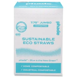 Best 7.75 in. Marine Biodegradable Straws - Ocean Blue (6000/Carton) Tabletop And Serveware