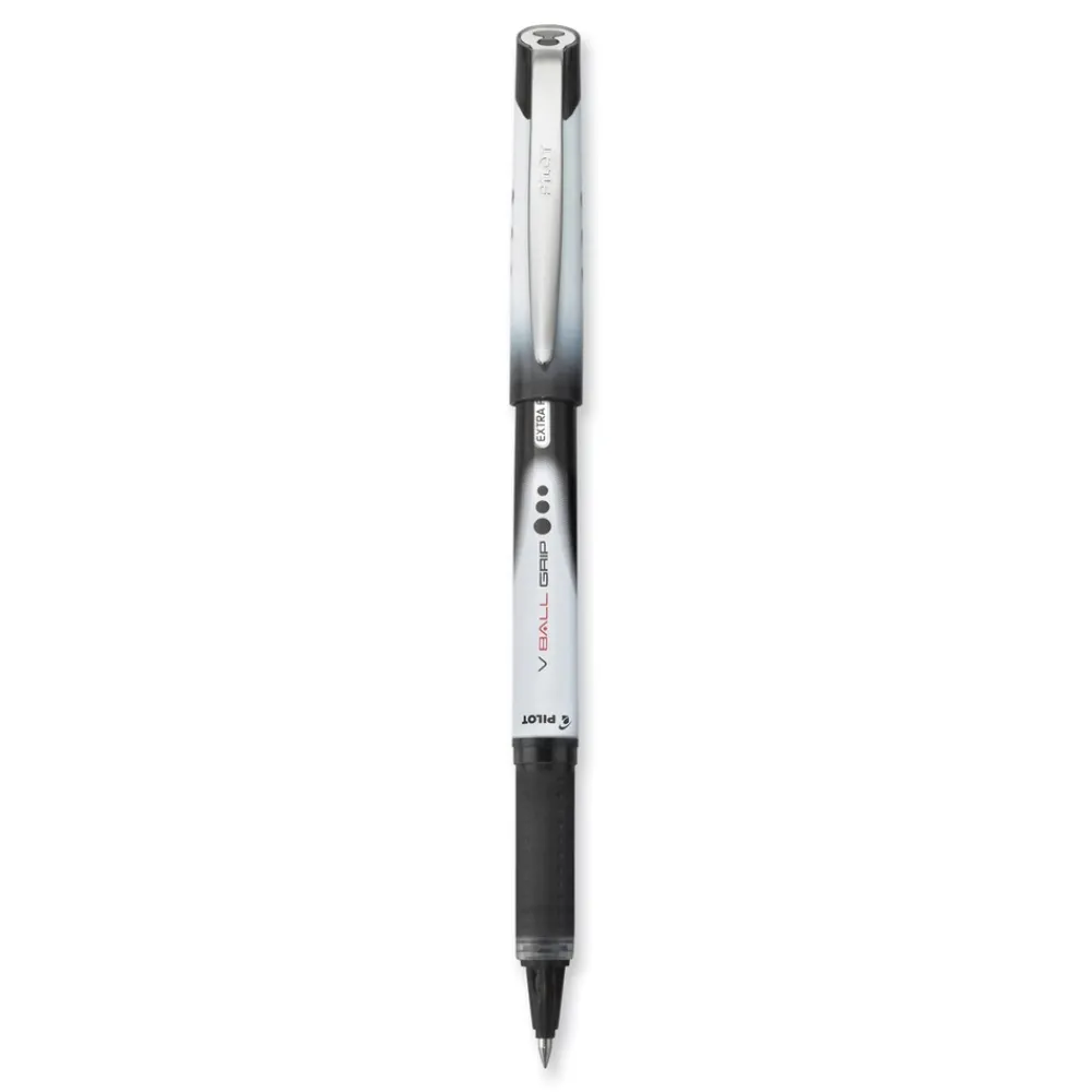 Online VBall Grip Liquid Ink Extra-Fine 0.5 mm Rollerball Pen - Black Ink/Black/White Barrel (1-Dozen) Pens, Pencils & Markers