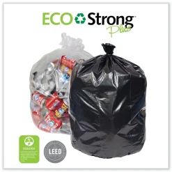 Best Eco Strong Plus 40 in. x 46 in. 16 mic 40 Gallon Can Liners - Natural (250/Carton) Trash & Waste Bins