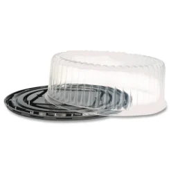 Sale Bakery Containers, 9-in Cake Container, 11.2-in Diameter x 3.5-in h, Black/Clear, 50/Carton Tabletop And Serveware