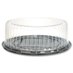 Sale Bakery Containers, 9-in Cake Container, 11.2-in Diameter x 3.5-in h, Black/Clear, 50/Carton Tabletop And Serveware