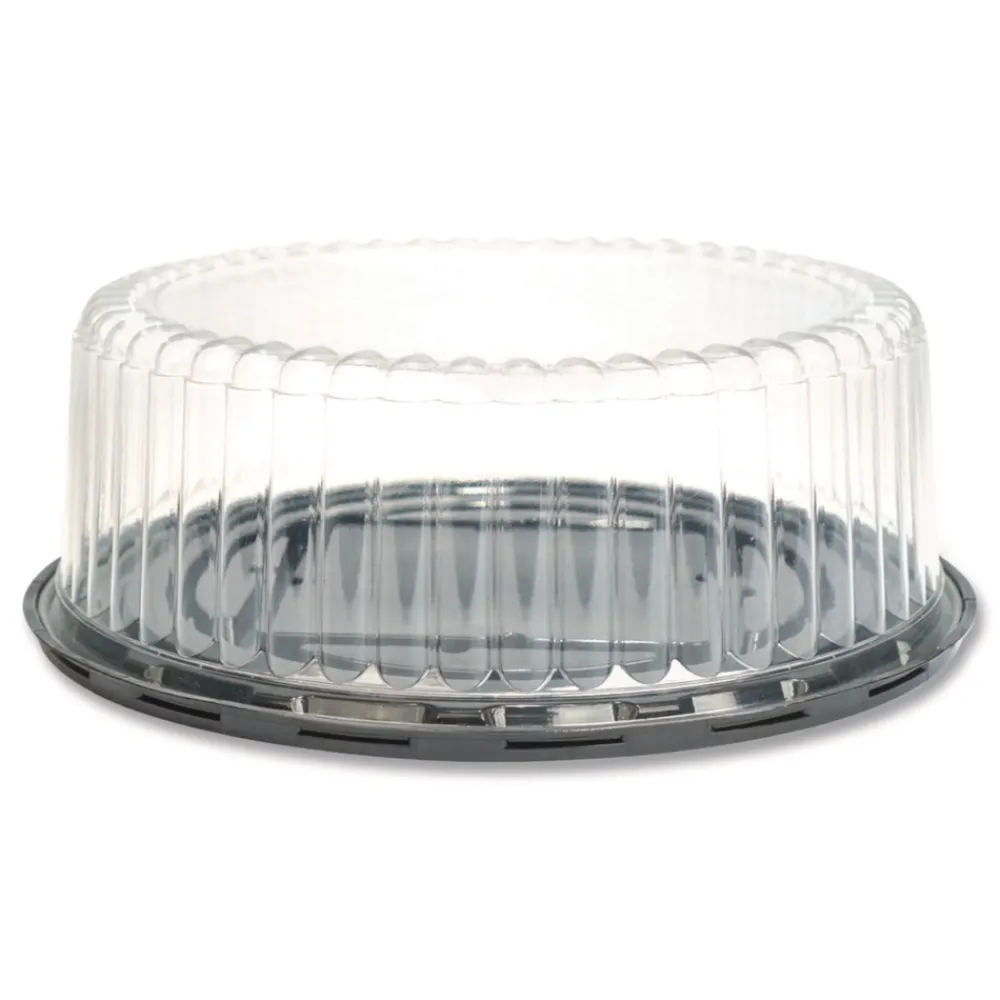 Sale Bakery Containers, 9-in Cake Container, 11.2-in Diameter x 3.5-in h, Black/Clear, 50/Carton Tabletop And Serveware