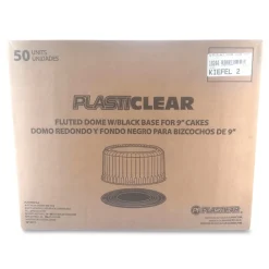 Sale Bakery Containers, 9-in Cake Container, 11.2-in Diameter x 3.5-in h, Black/Clear, 50/Carton Tabletop And Serveware