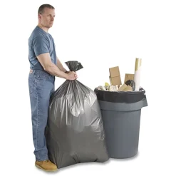 Online 33 Gallon 1.35 mil 33 in. x 40 in. Can Liners - Gray (50/Carton) Trash & Waste Bins