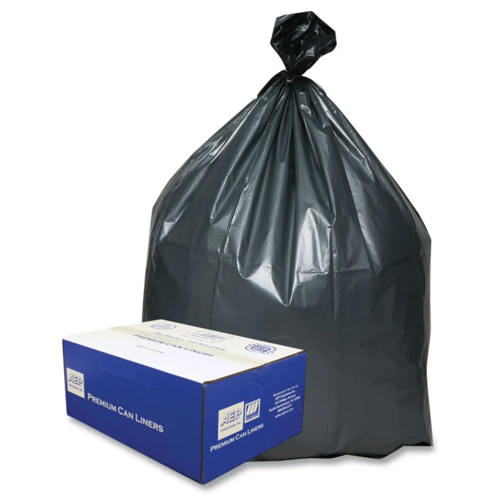 Discount 39 in. x 56 in. 60-Gallon 1.55 mil. Can Liners - Gray (50/Carton) Trash & Waste Bins