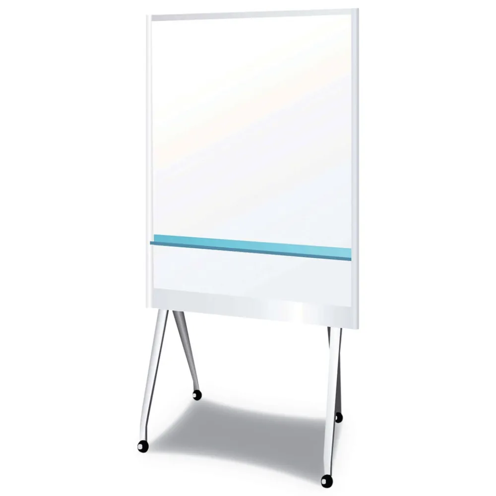 Clearance 38.3 in. x 70.8 in. Aluminum Frame Mobile Partition Board - White Surface/Light Gray Frame Cleaning & Janitorial Supplies