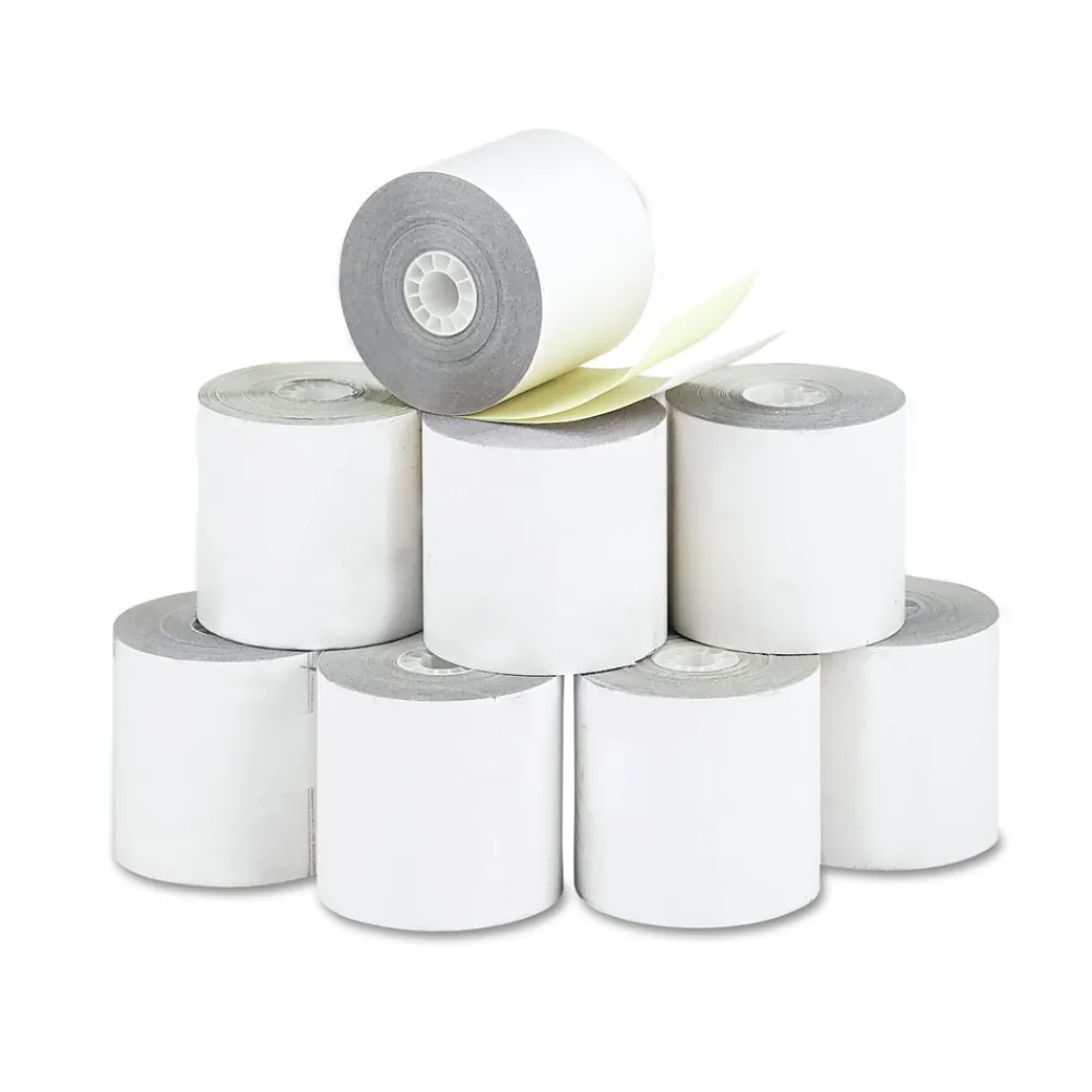Outlet 2.25 in. x 70 ft. Impact Printing Carbonless Paper Rolls - White/Canary (10/Pack) Cleaning & Janitorial Supplies