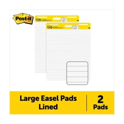 Outlet 30 Sheets Presentation Format 1.5-in Rule 25-in x 30-in Vertical-Orientation Self-Stick Easel Pads - White (2/Carton) Paper & Printables