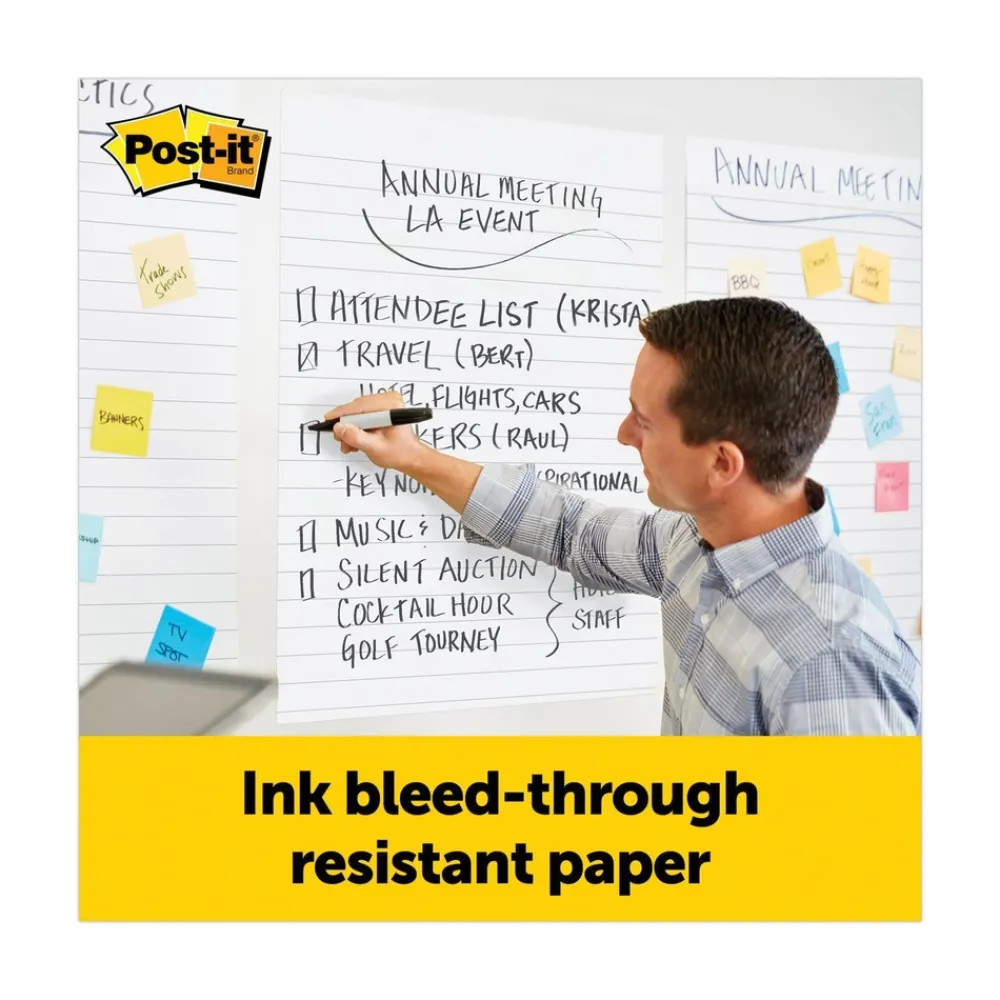 Outlet 30 Sheets Presentation Format 1.5-in Rule 25-in x 30-in Vertical-Orientation Self-Stick Easel Pads - White (2/Carton) Paper & Printables