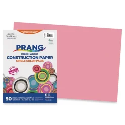Discount P7007 SunWorks 12 x 18 Construction Paper - Pink (50/Pack) Cleaning & Janitorial Supplies