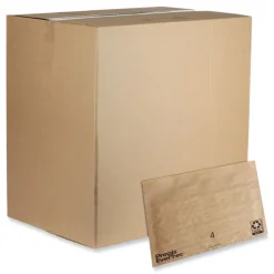 Discount EverTec 14 in. x 9 in. No. 4 Self-Adhesive Closure Kraft Paper Curbside Recyclable Padded Mailer - Brown (150/Carton) Mailing, Packing & Shipping