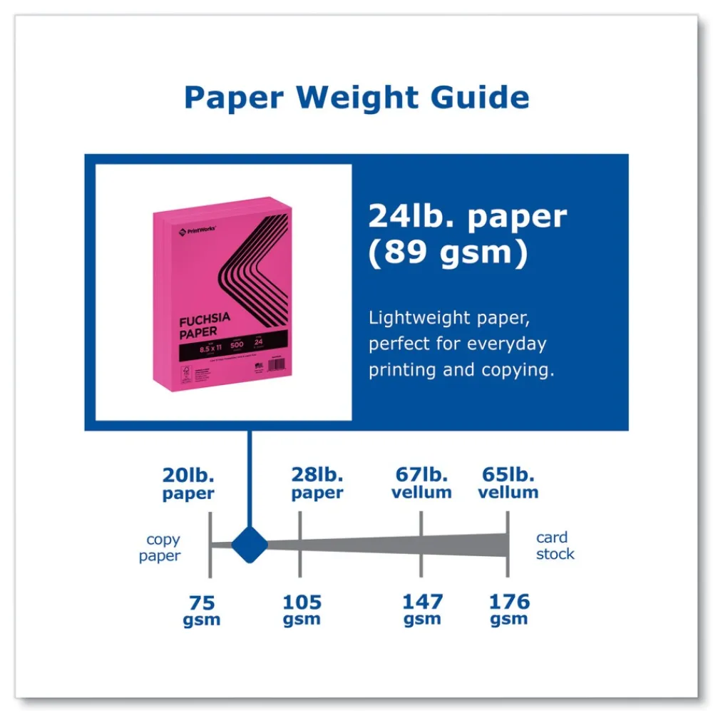 Discount 8.5 in. x 11 in. 24 lbs. Text Weight Color Paper - Fuchsia (1-Ream) Cleaning & Janitorial Supplies