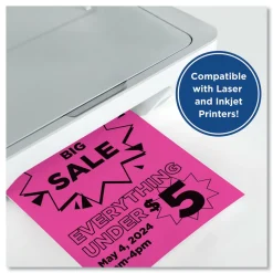 Discount 8.5 in. x 11 in. 24 lbs. Text Weight Color Paper - Fuchsia (1-Ream) Cleaning & Janitorial Supplies