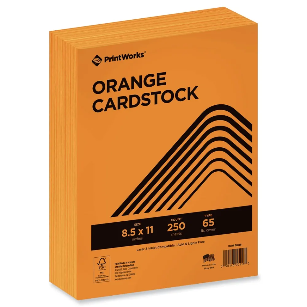 Hot 8.5 in. x 11 in. 65 lbs. Text Weight Color Cardstock - Orange (1-Ream) Cleaning & Janitorial Supplies