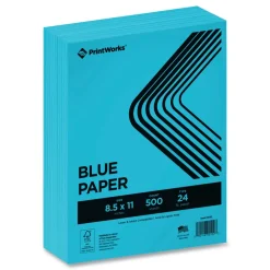8.5 in. x 11 in. 24 lbs. Text Weight Color Paper - Blue (1-Ream) Cleaning & Janitorial Supplies