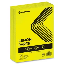 Online 8.5 in. x 11 in. 24 lbs. Text Weight Color Paper - Lemon Yellow (1-Ream) Cleaning & Janitorial Supplies