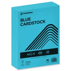 Outlet 8.5 in. x 11 in. 65 lbs. Text Weight Color Cardstock - Blue (1-Ream) Cleaning & Janitorial Supplies