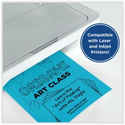 Outlet 8.5 in. x 11 in. 65 lbs. Text Weight Color Cardstock - Blue (1-Ream) Cleaning & Janitorial Supplies