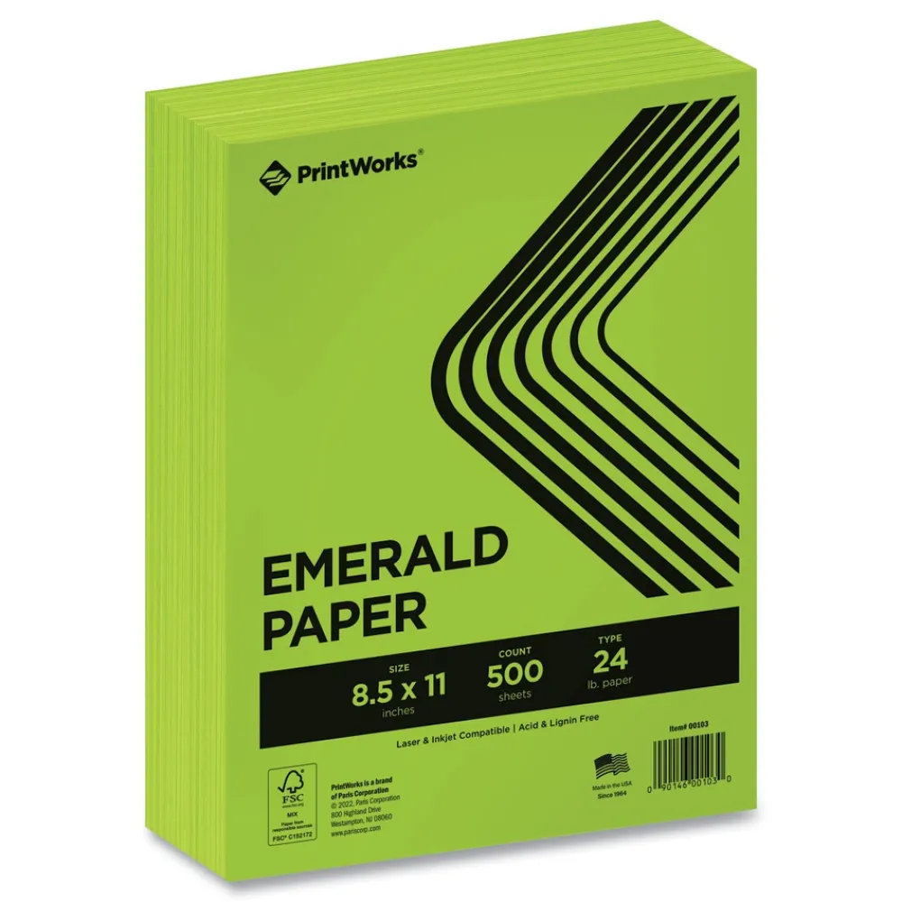 8.5 in. x 11 in. 24 lbs. Text Weight Color Paper - Emerald Green (1-Ream) Cleaning & Janitorial Supplies
