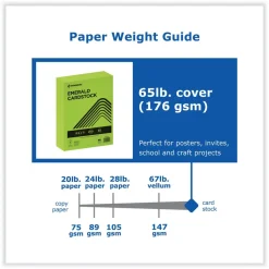 Hot 8.5 in. x 11 in. 65 lbs. Text Weight Color Cardstock - Emerald Green (1-Ream) Cleaning & Janitorial Supplies