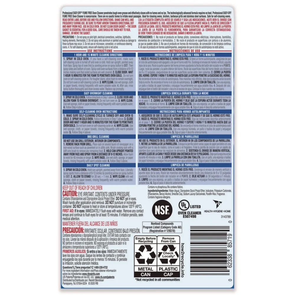 New 24 oz. Aerosol Spray Fume-Free Max Foam Oven Cleaner - Lemon Cleaning & Janitorial Supplies