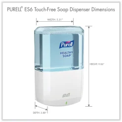 1200 mL 5.25 in. x 8.8 in. x 12.13 in. ES6 Soap Touch-Free Dispenser - White Skin Care & Personal Hygiene