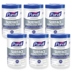 Sale 1-Ply 7 in. x 8 in. Fresh Citrus Professional Surface Disinfecting Wipes - White (6 Canisters/Carton) Cleaning & Janitorial Supplies