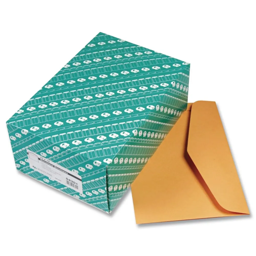 Best #15 Hub Flap Gummed Closure 10 in. x 15 in. Open-Side Booklet Envelope - Brown Kraft (100/Box) Mailing, Packing & Shipping