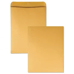 Outlet 12 x 15.5 Gummed Closure Square Flap Catalog Envelope - Brown Kraft (250/Box) Mailing, Packing & Shipping