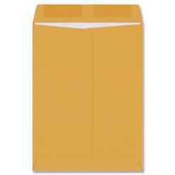 Outlet 12 x 15.5 Gummed Closure Square Flap Catalog Envelope - Brown Kraft (250/Box) Mailing, Packing & Shipping