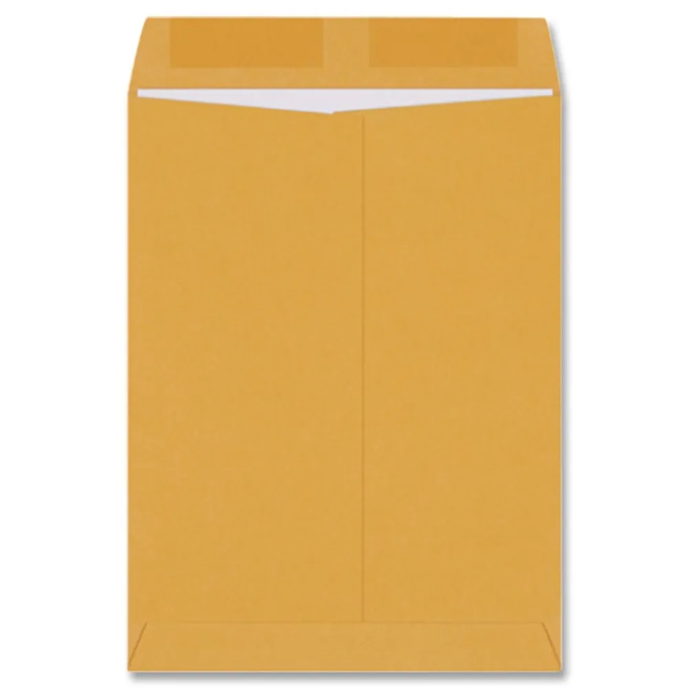 Outlet 12 x 15.5 Gummed Closure Square Flap Catalog Envelope - Brown Kraft (250/Box) Mailing, Packing & Shipping