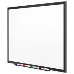 Hot 72 in. x 48 in. Classic Series Porcelain Magnetic Dry Erase Board - White Surface, Black Aluminum Frame Office Presentation Supplies
